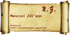Menczel Zágon névjegykártya